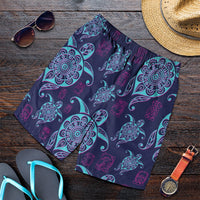 Hawaiian Turtle Polynesian Neon Men's Shorts - AH Art - Polynesian Pride