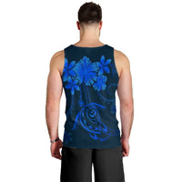 Hawaiian Turtles Hibiscus Plumeria Polynesian Tank Top - Blue - AH - Polynesian Pride