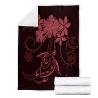 Hawaiian Turtles Hibiscus Plumeria Polynesian Premium Blankets - Pink - AH - Polynesian Pride