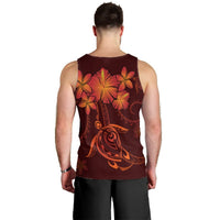 Hawaiian Turtles Hibiscus Plumeria Polynesian Tank Top - Red - AH - Polynesian Pride