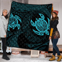 Hawaiian Two Turtle Polynesian Premium Quilts Blue AH - Polynesian Pride