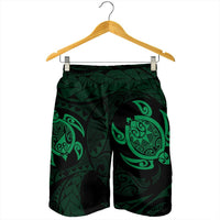 Hawaiian Two Turtle Polynesian Men's Shorts Green AH - Polynesian Pride