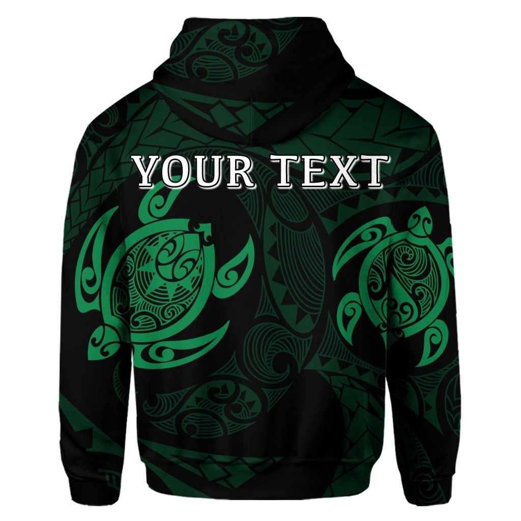 Custom Hawaiian Two Turtle Polynesian Hoodie Green - Polynesian Pride
