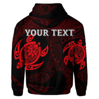 Custom Hawaiian Two Turtle Polynesian Hoodie Red - Polynesian Pride