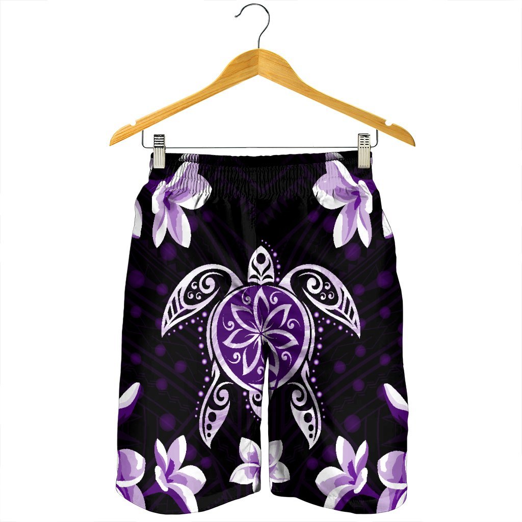 Hawaiian Violet Turtle Plumeria Men's Shorts AH - Polynesian Pride