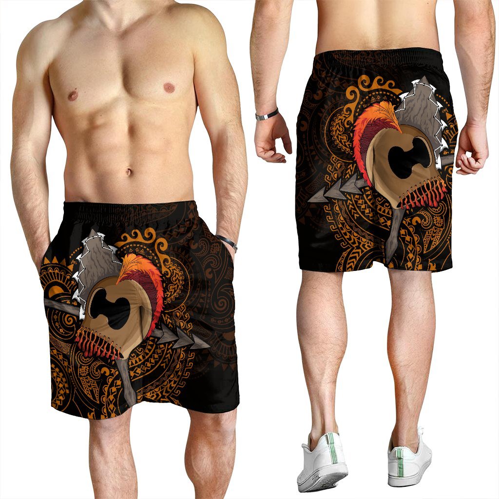 Hawaiian Warrior Helmet Kanaka Polynesian Men's Shorts - AH - Polynesian Pride