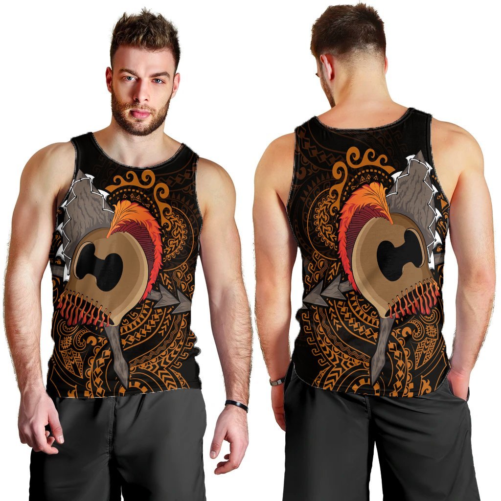Hawaiian Warrior Helmet Kanaka Polynesian Tank Top - AH - Polynesian Pride