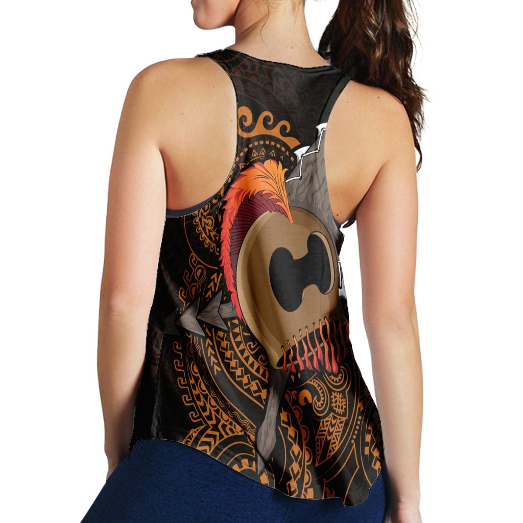 Hawaiian Warrior Helmet Kanaka Polynesian Racerback Tank - AH - Polynesian Pride