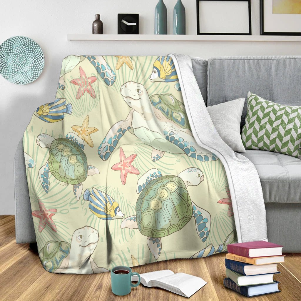 Hawaiian World Animals In Sea Premium Blankets - AH - Polynesian Pride