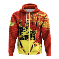 Hawaiian King Kanaka Map Polynesian Hoodie Zip Royal Hala Style - Polynesian Pride