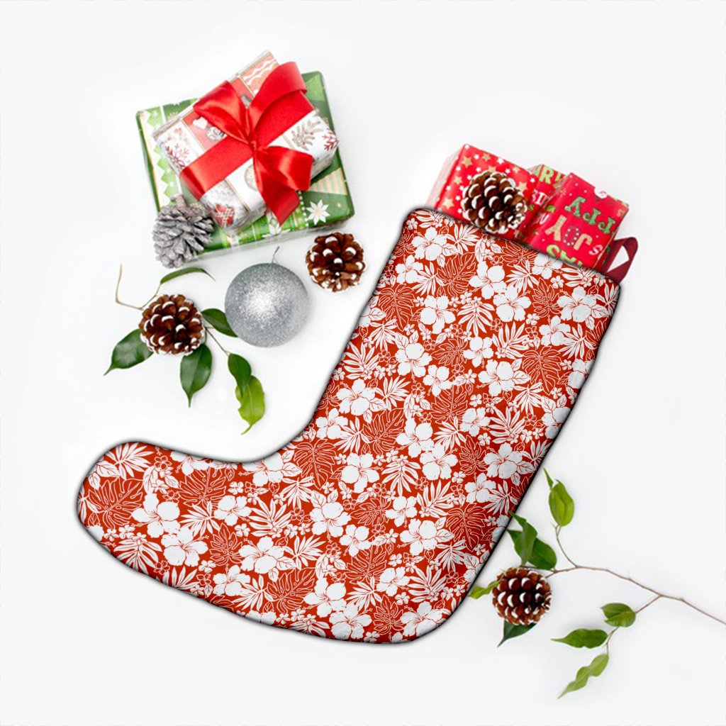 Hibiscus Flower Pattern Christmas Stocking - Polynesian Pride