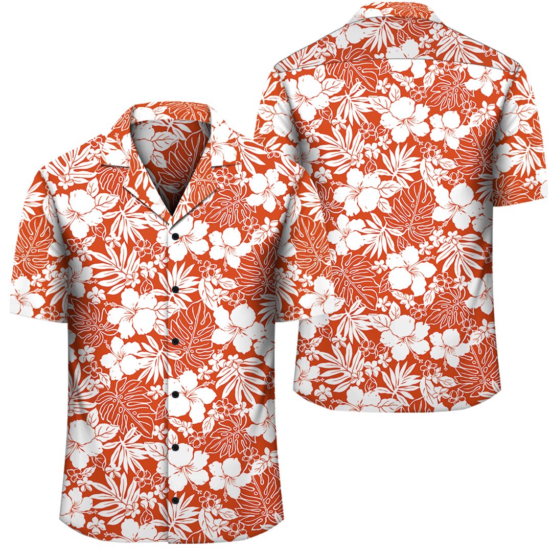 Hibiscus Flower Pattern Hawaiian Shirt Unisex Black - Polynesian Pride