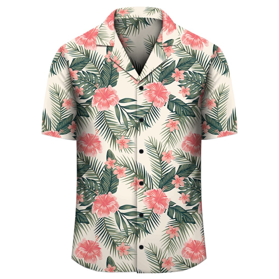 Hibiscus Plumeria Tropical Red Hawaiian Shirt - Polynesian Pride