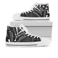Kosrae State High Top Shoes - Cross Style Unisex White - Polynesian Pride