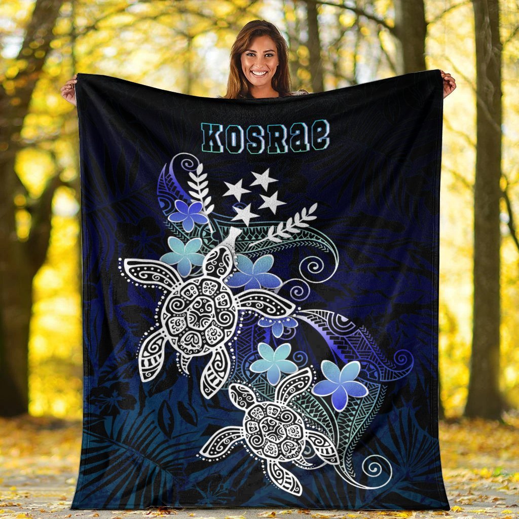 Kosrae Polynesian Premium Blanket - Blue Turtle Couple - Polynesian Pride