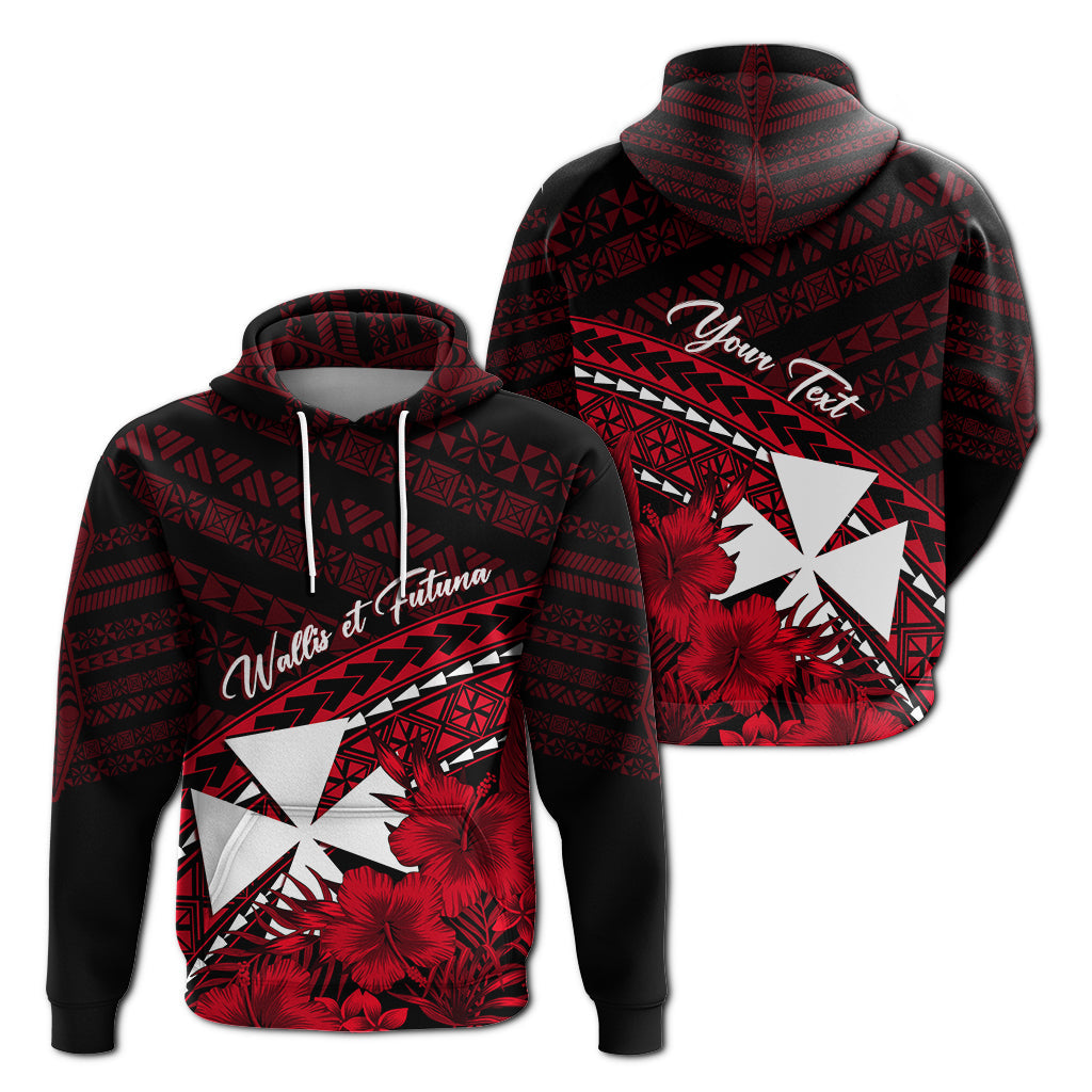 Wallis et Futuna Custom Hoodie - Tapa Hibiscus Vibes LT7 Red - Polynesian Pride