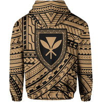 Polynesian Protect Mauna Kea Kanaka Maoli Hawaii Zip Hoodie Gold Quarter Style - Polynesian Pride