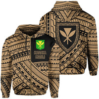 Polynesian Protect Mauna Kea Kanaka Maoli Hawaii Zip Hoodie Gold Quarter Style Unisex Gold - Polynesian Pride
