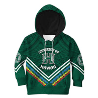 Personalised Hawaii Rainbow Warriors Hoodie KID Simple Style LT7 Deep Green - Polynesian Pride