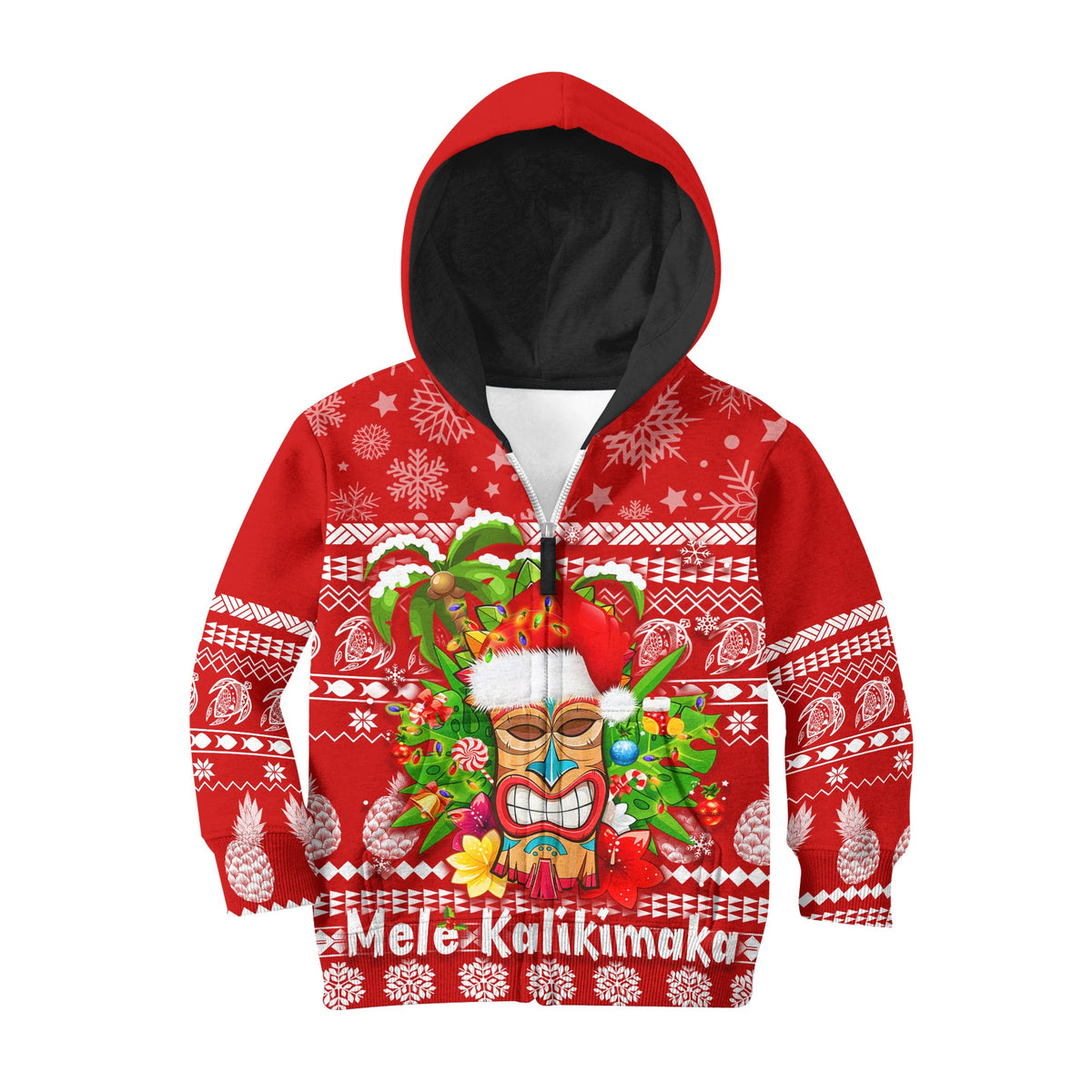 Hawaii Christmas Hoodie KID Mele Kalikimaka - Tiki LT7 - Polynesian Pride