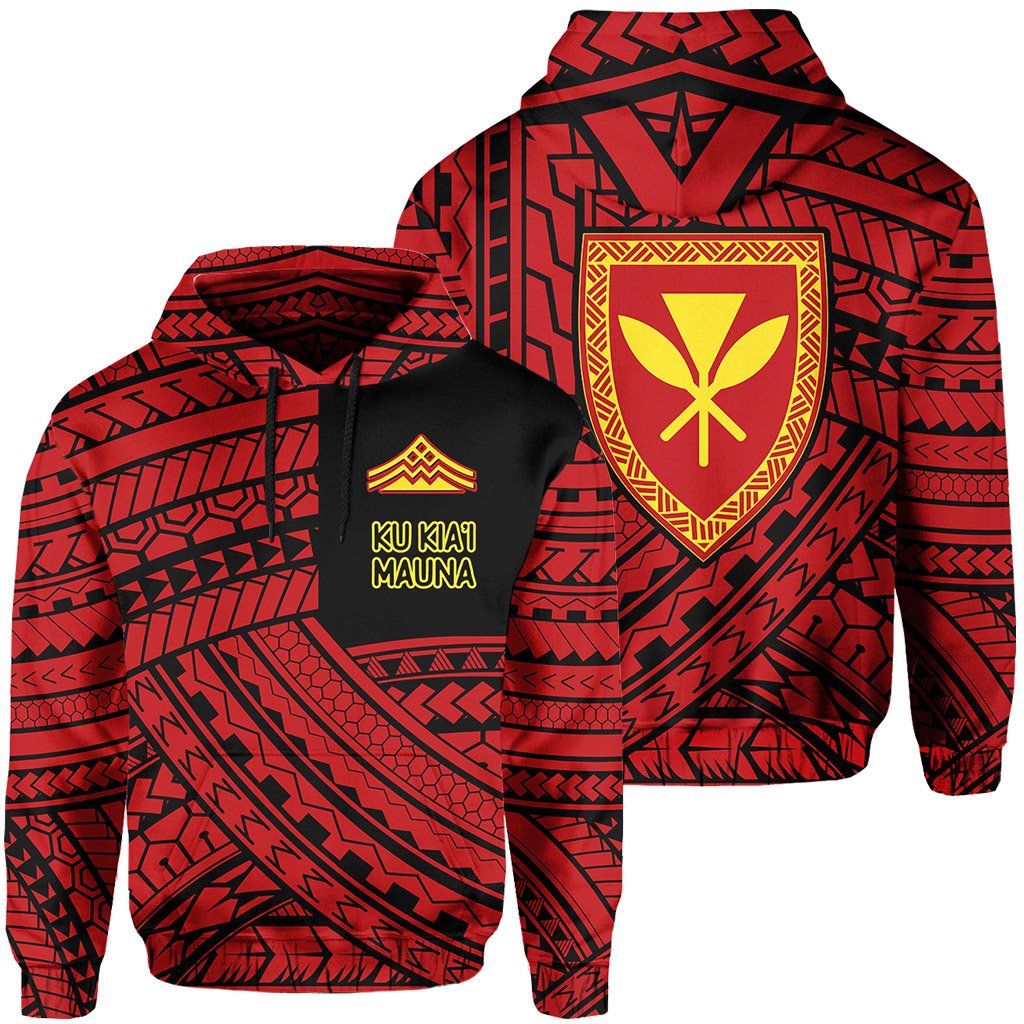Polynesian Protect Mauna Kea Kanaka Maoli Hawaii Hoodie Quarter Style Unisex Red - Polynesian Pride