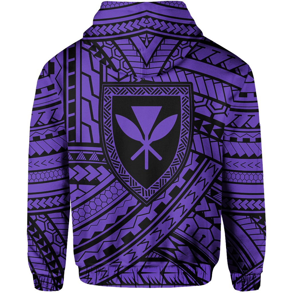 Polynesian Protect Mauna Kea Kanaka Maoli Hawaii Zip Hoodie Purple Quarter Style - Polynesian Pride
