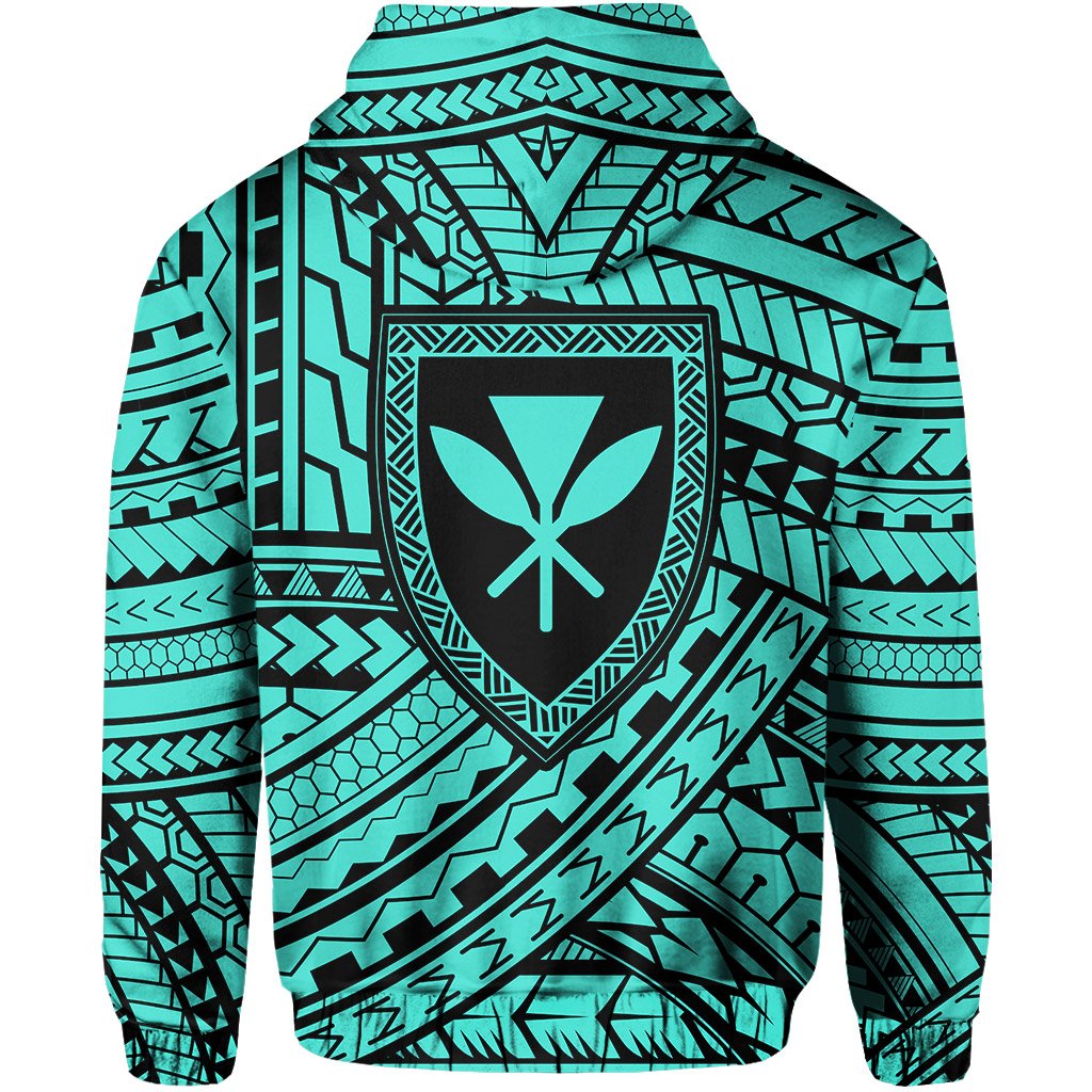 Polynesian Protect Mauna Kea Kanaka Maoli Hawaii Hoodie Turquoise Quarter Style - Polynesian Pride