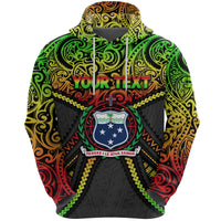 Custom Samoa Hoodie Polynesian Tattoo Seashore Unisex Reggae - Polynesian Pride