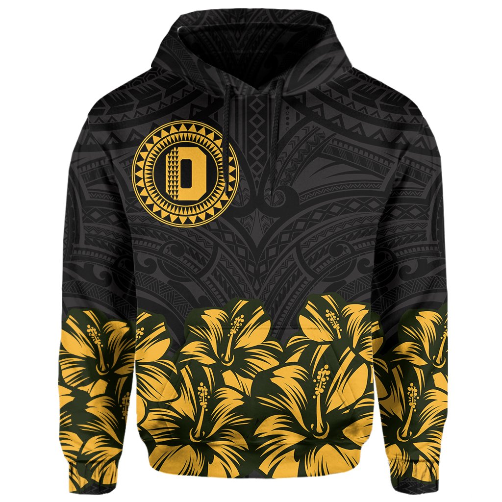 Oahu Map Hibiscus Polynesian Hoodie Lithe Style - Polynesian Pride
