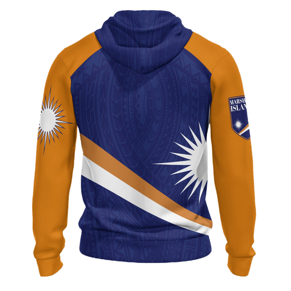 Marshall Islands Zip up Hoodie Flag With Patterns - Polynesian Pride