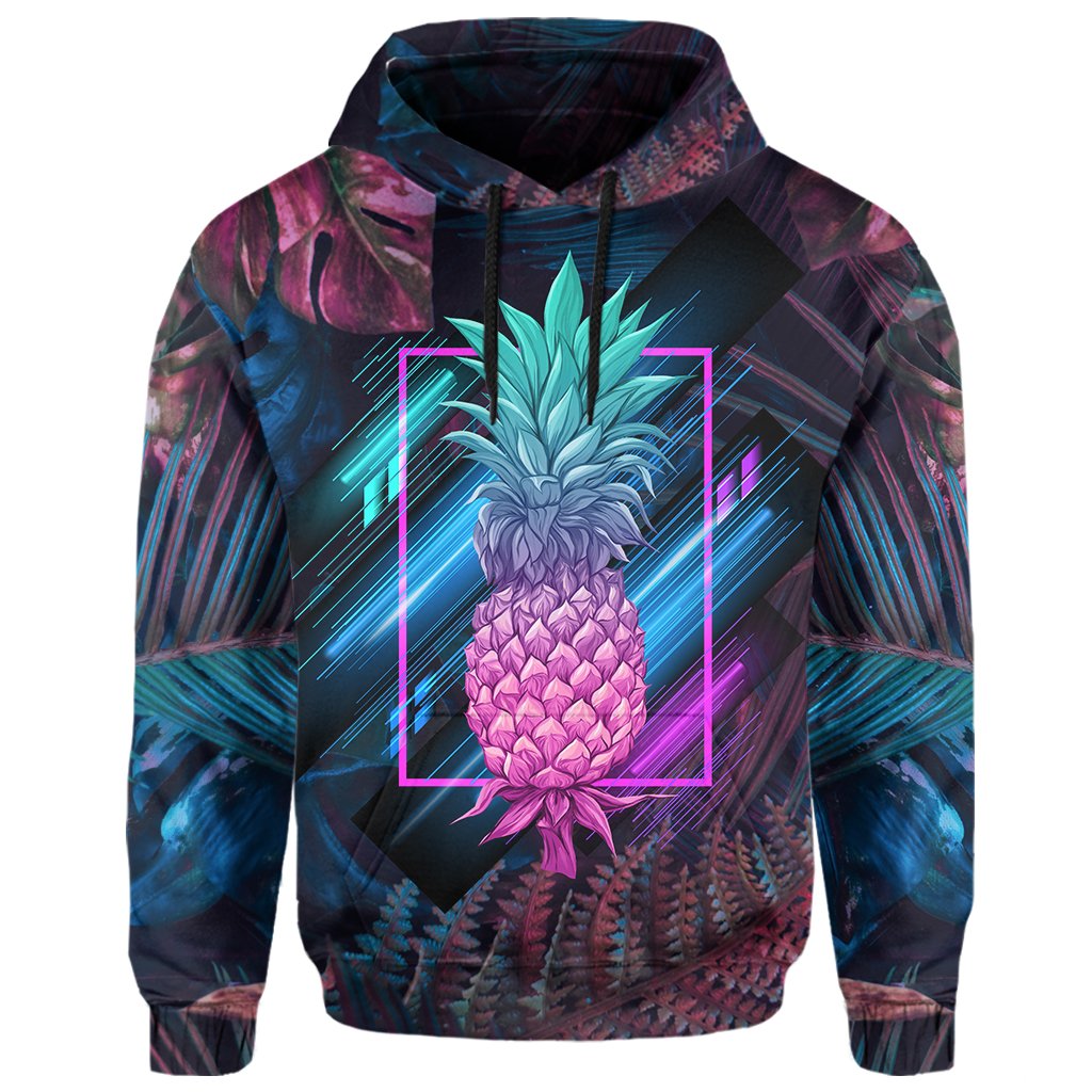 Hawaii Pineapple Kanaka Map Tropical Hoodie Pub Style - Polynesian Pride