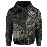 Seal of Hawaii Kanaka Polynesian Hoodie Zip Hubert AH - Polynesian Pride