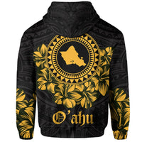 Oahu Map Hibiscus Polynesian Hoodie Lithe Style - Polynesian Pride