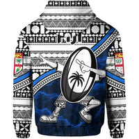 Custom Fiji Rugby Hoodie Tapa Cloth Dab Trend Style - Polynesian Pride