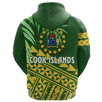 Cook Islands Rugby Zip Hoodie Coconut Leaves The Kukis - Polynesian Pride