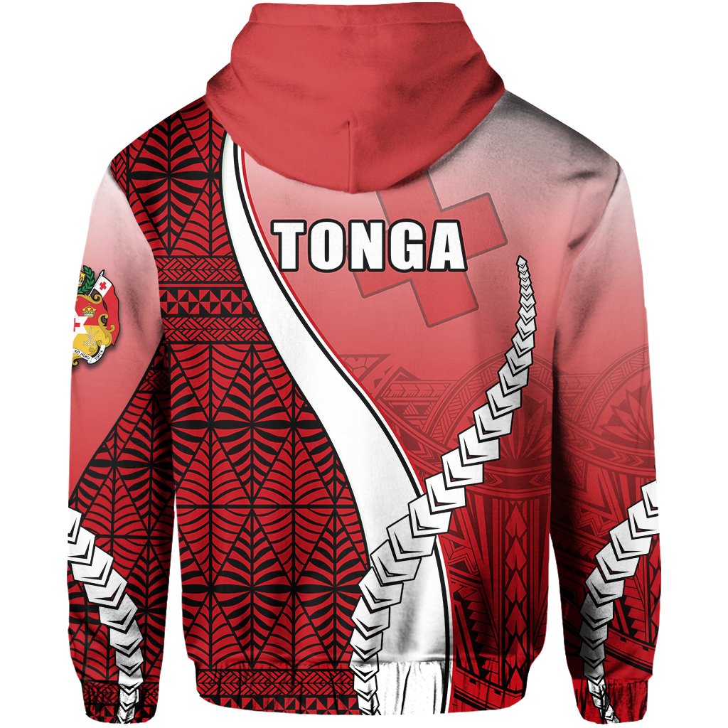 Custom Tonga Rugby Zip Hoodie Confident Polynesian - Polynesian Pride