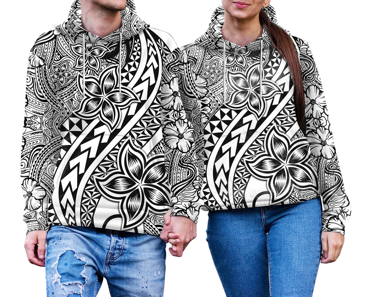 Traditional Polynesian Tribal Tattoo Retro Couple Hoodie Black LT9 No Men - Polynesian Pride