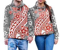 Traditional Polynesian Tribal Tattoo Retro Couple Hoodie Red LT9 No Men - Polynesian Pride