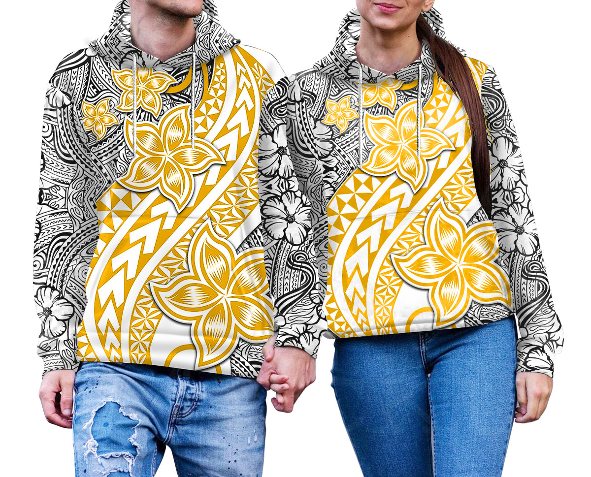 Traditional Polynesian Tribal Tattoo Retro Couple Hoodie Yellow LT9 - Polynesian Pride