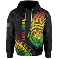 Custom Vanuatu Rugby Hoodie Turtle Color Unisex Black - Polynesian Pride