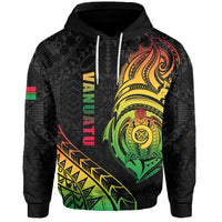 Vanuatu Rugby Hoodie Turtle Color Unisex Black - Polynesian Pride