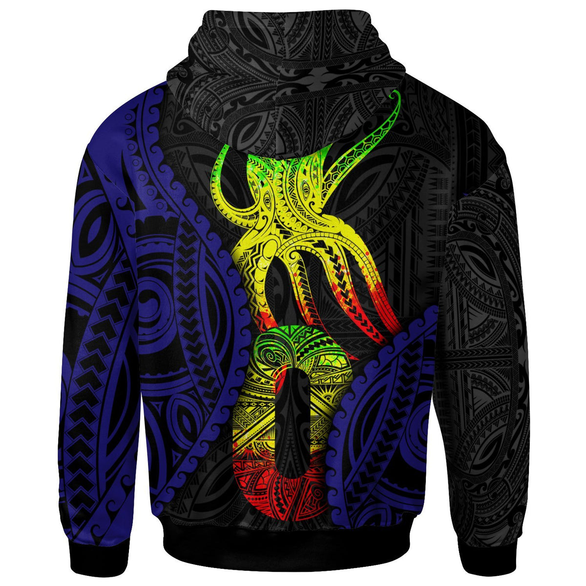 Polynesian Zip up Hoodie Polynesian Octopus Number Style Zero - Polynesian Pride