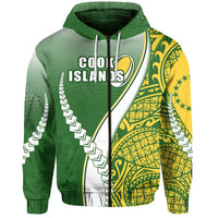 Cook Islands Rugby Zip Hoodie Confident Polynesian Unisex Green - Polynesian Pride