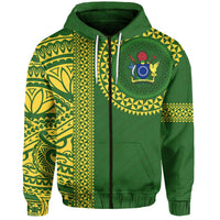 Cook Islands Rugby Zip Hoodie Notable Unisex Green - Polynesian Pride