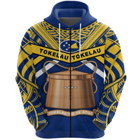 Tokelau Rugby Zip Hoodie Version Unisex Blue - Polynesian Pride