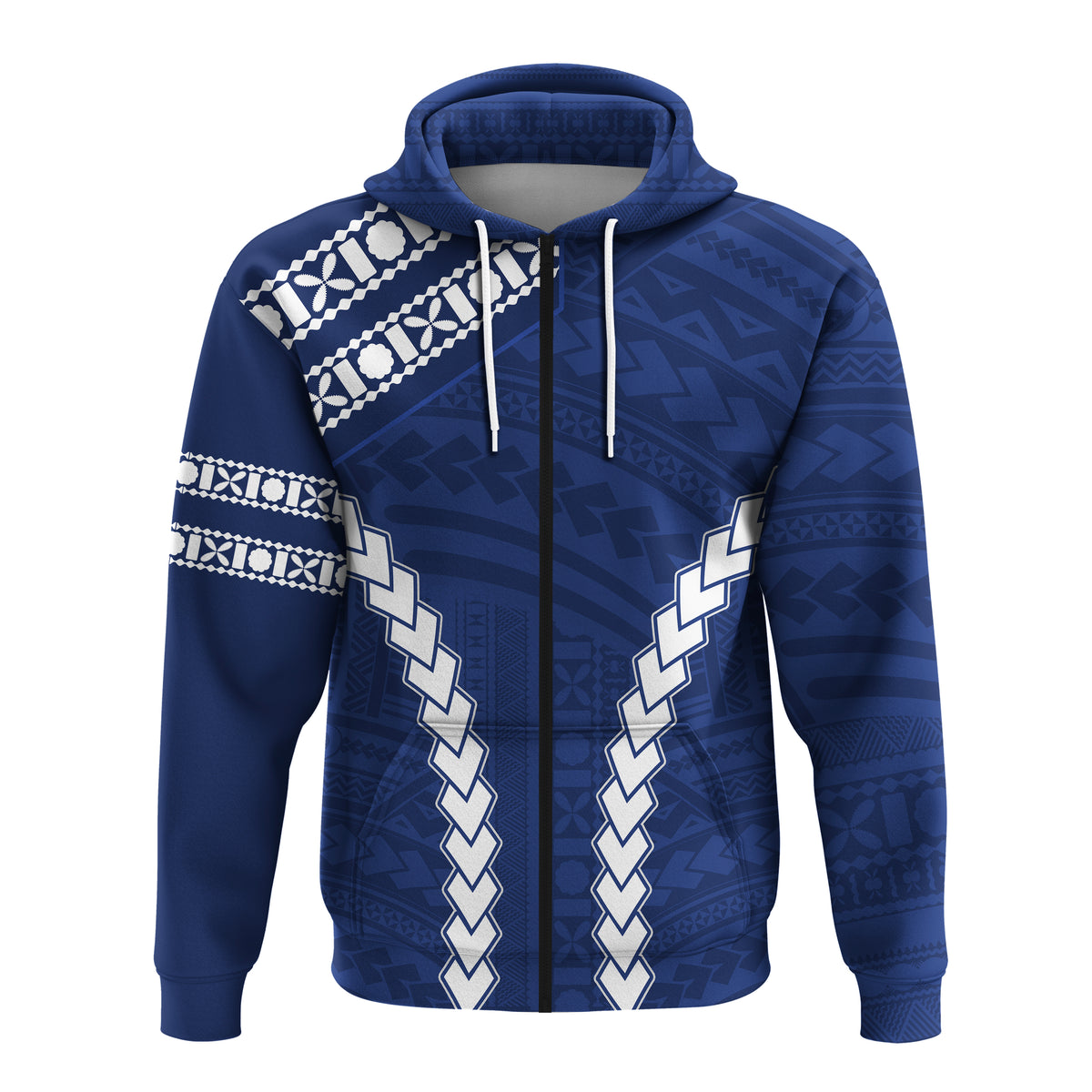 Fiji Navy Zip Hoodie LT13 - Polynesian Pride