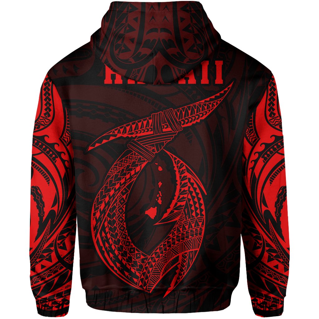 Hawaii Hook Polynesian Red Maui Hoodie - Polynesian Pride