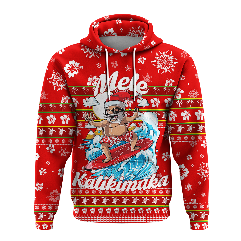 Custom Hawaii Christmas Santas Surf Mele Kalikimaka Hoodie LT2 - Polynesian Pride