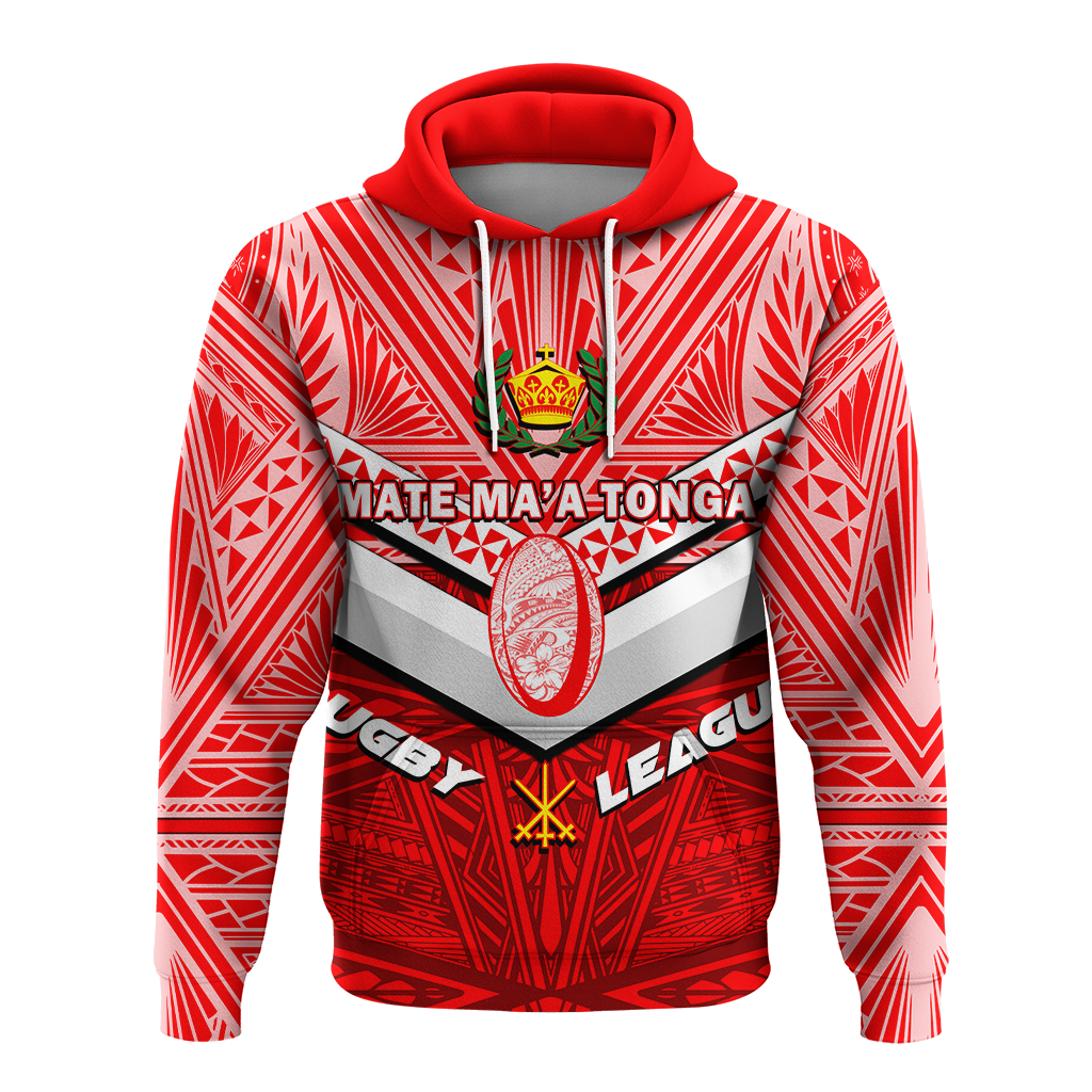 Tonga Rugby Mate Maa Tonga Tapa Pattern Hoodie LT2 - Polynesian Pride