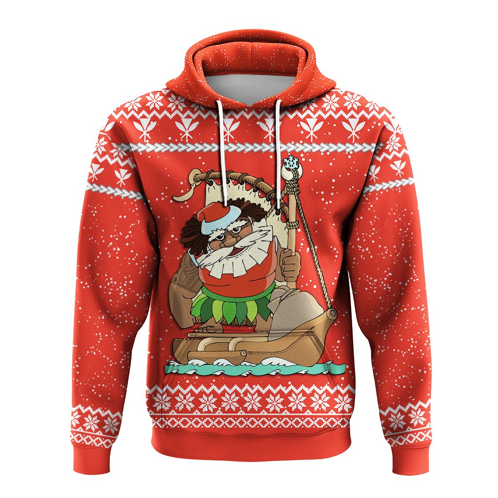 Hawaiian Santa Claus Mele Kalikimaka Hoodie Red Farah Style - Polynesian Pride
